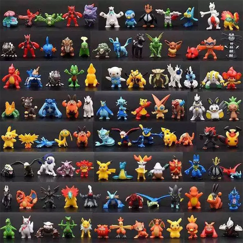 Wholesale 144Pcs/Set Pokemon Christmas Gift Action Figure Toys Genuine Pikachu Anime Figure Toys For Children