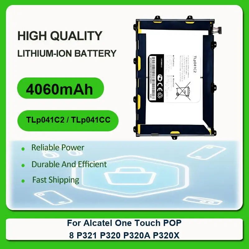 

Battery For Alcatel One Touch POP 8 P321 P320 P320A P320X OneTouch 10, 10 (9.6), 9.6, OT-P360X