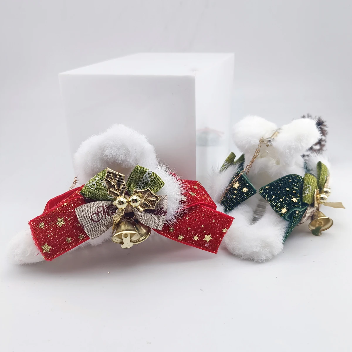 1/2 Buah Jepit Rambut Rumbai Pita Natal Elegan untuk Wanita-Hari Libur, Hari Natal, Hadiah Thanksgiving