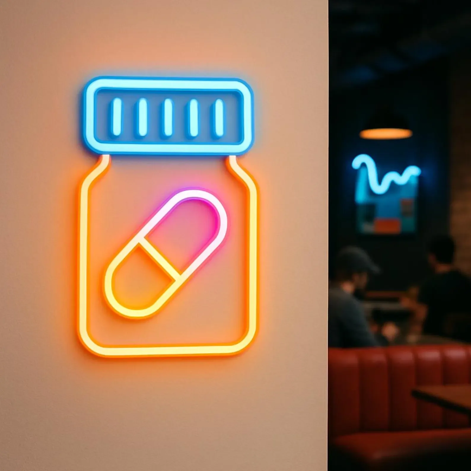 Pill Bottle Neon Sign,Pharmacy Neon Sign,Family Hospital Neon Sign,Treatment Neon Decor,Business Open Sign,Custom Neon Sign