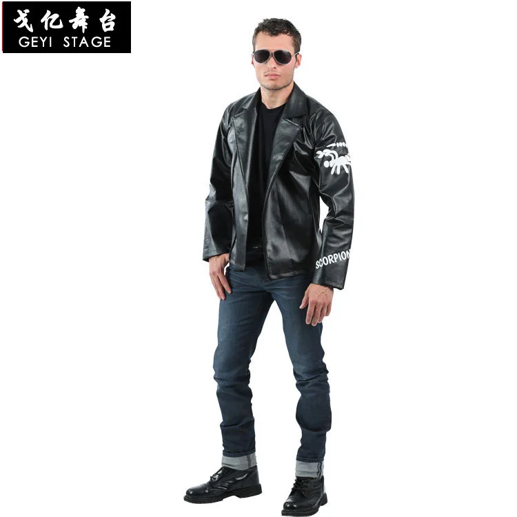 

COS men's rock jacket movie character series clothing black PU motorcycle jacket rock singer jacket