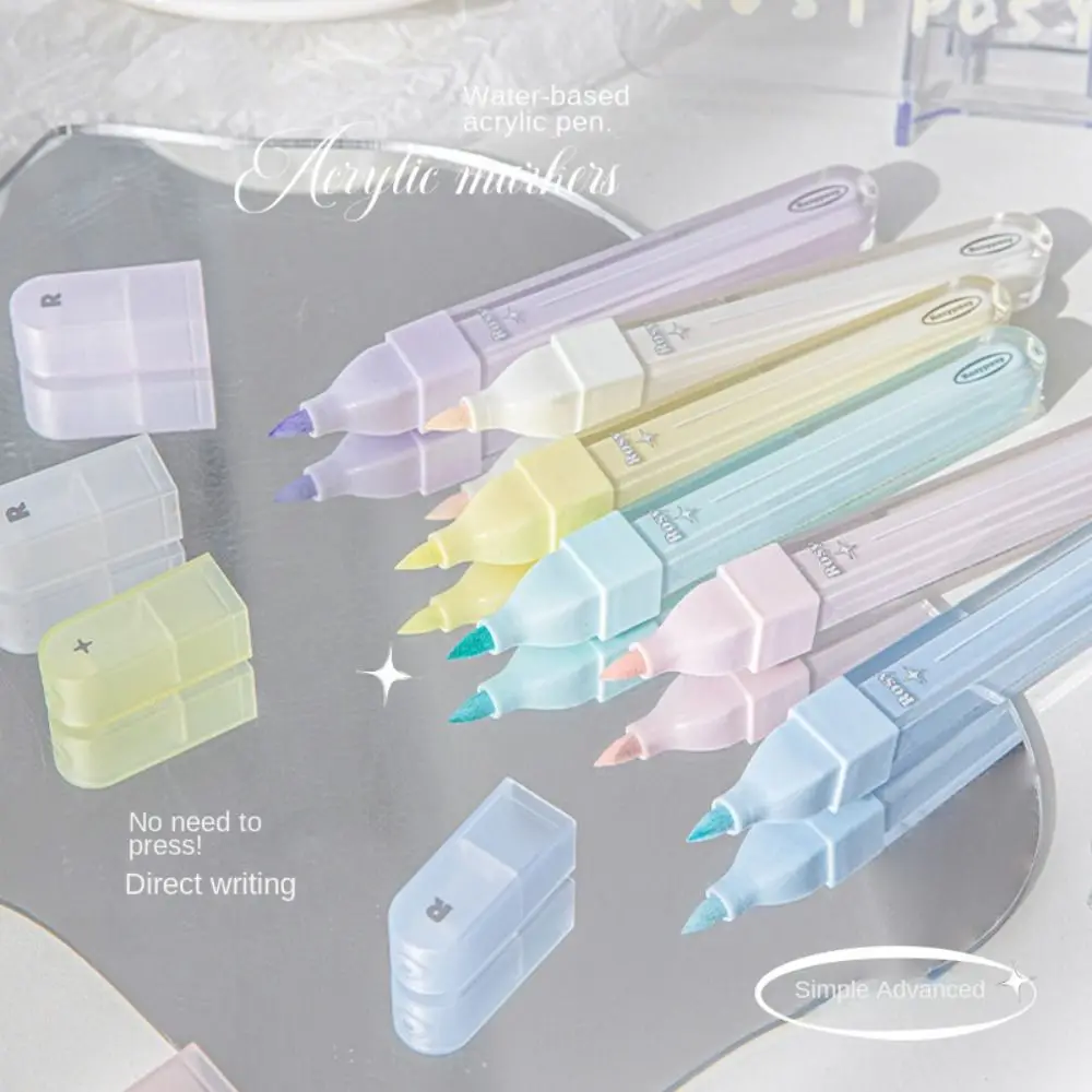 Fabric Glass Solid Color Marker Pen Cream Color Decorative Painting Pen Water-based 3MM Highlighter Lettering