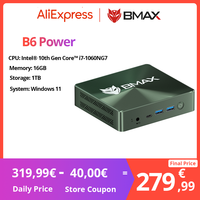 BMAX Mini PC B6POWER Intel Core I7-1060NG7 Windows 11 16GB RAM 1TB NVME SSD NVME_2280x2 HDMI USB Bluetooth Computer Type-c