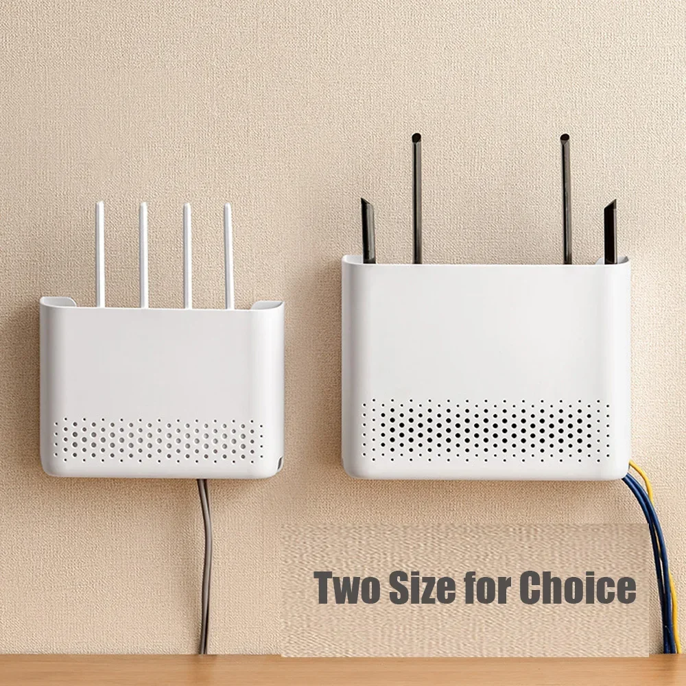 Router Storage Box Storage Racks Punch Free Wall Mounted Living Room Organizer WiFi Hider Wall Hanging Rack Headboard Shelf view 2