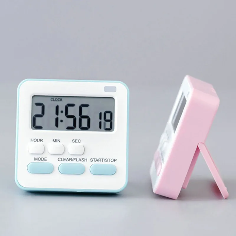 1pc Digital Screen Kitchen,Study ,Reading Timer Large Digital Timer Square Count Up Countdown Alarm Clock Sleep Stopwatch Clock