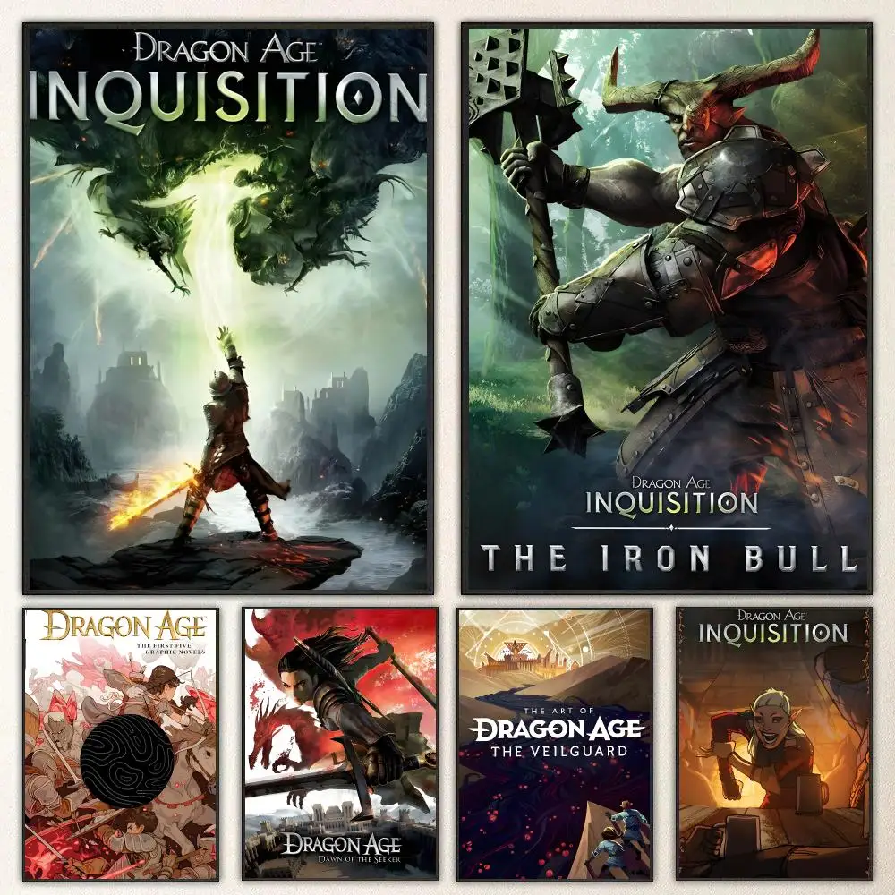 Game Dragon Age: Inquisition  Waterproof Peel‑and‑Stick Wall Sticker, Art Print for Bar Cafe Living Room Poster