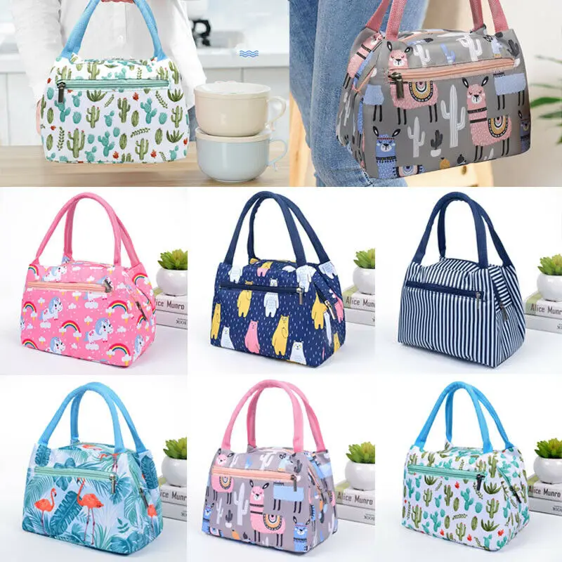 Insulated Lunch Bag Fresh Cooler Bags Waterproof Nylon Portable Zipper Thermal Picnic Lunch Bag for Women Girl Kids Fridge Bag