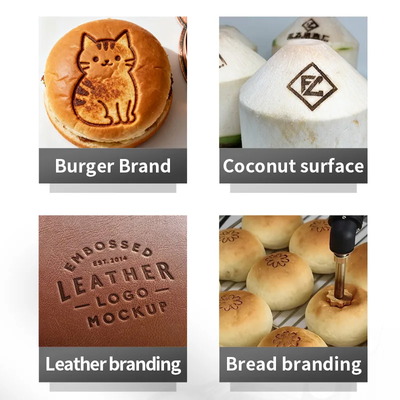 Handheld Adjustable Constant‑Temperature Branding Iron Machine, Logo Hot Stamping Tool With Copper Mold For Cake, Leather