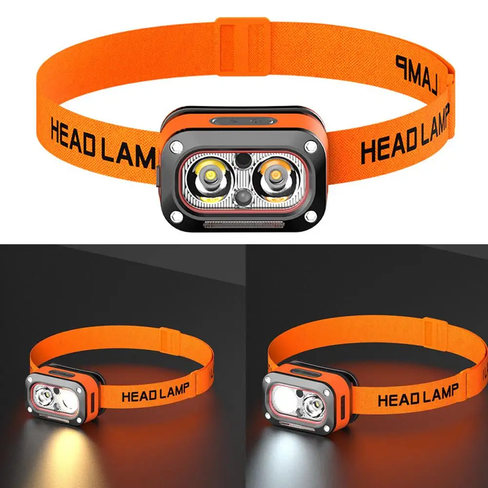 

COB LED Work Headlamp High Powerful Sensor Headlight Type-C Rechargeable Torch Waterproof Camping Fishing Search Lantern