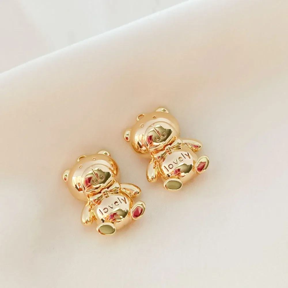 

Accessories 14K Gold-plated Bear Pendant, Love Engraved Bracelet, Necklace, DIY Handmade Jewelry Pendant