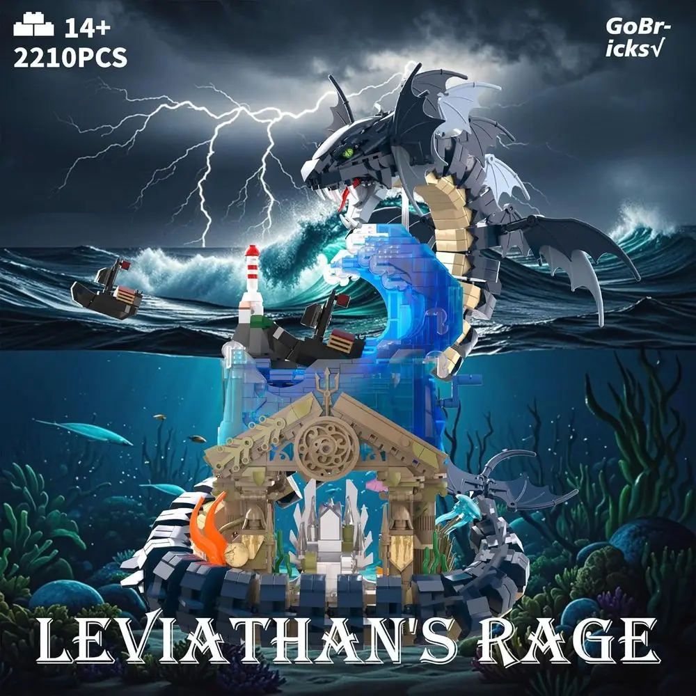 14+ DIY Medieval Dragon Building Blocks Set: 2210-Piece Model Kit for Teens & Adults, Ideal for Gifts and Decor