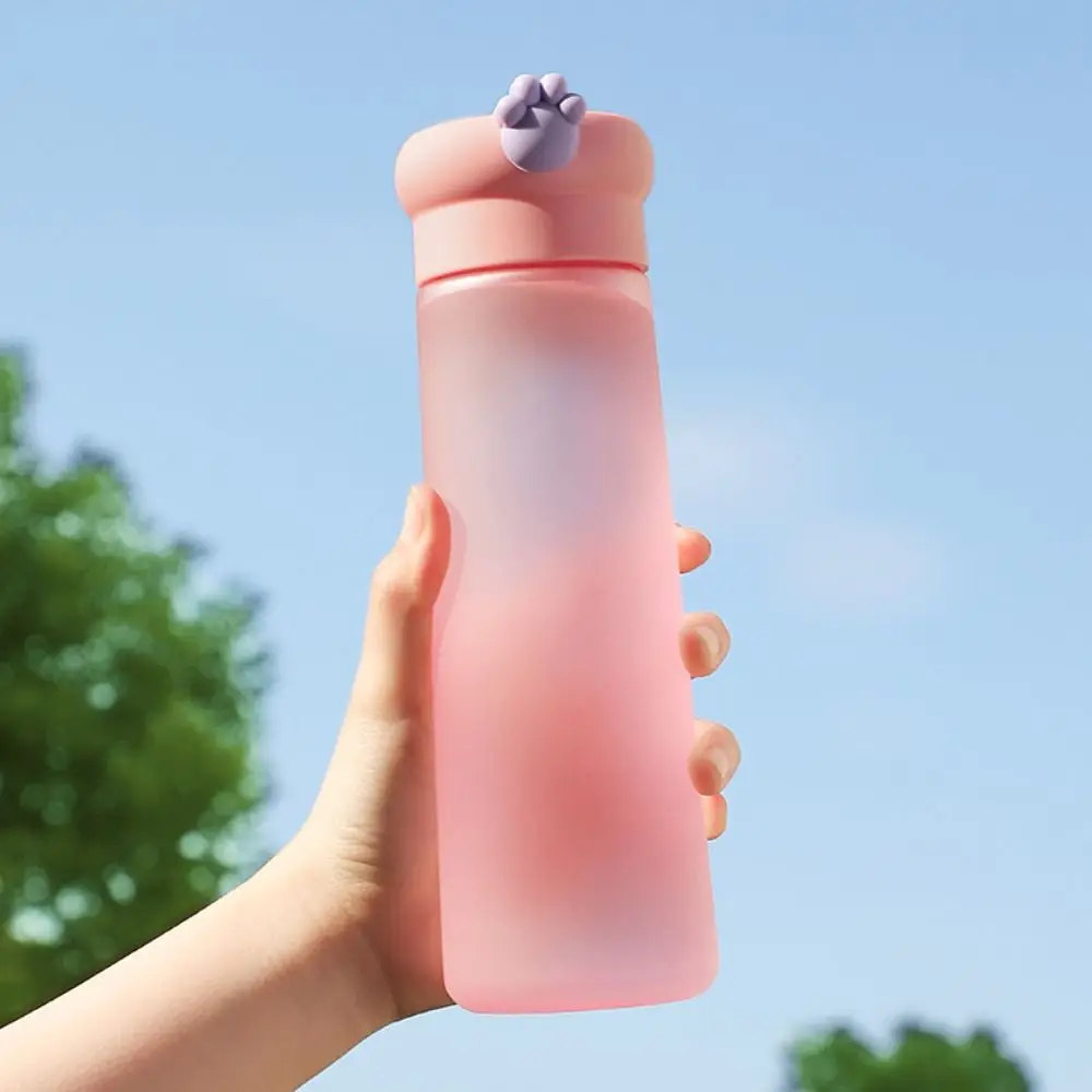 Simplicity 530ML Student Water Cup Plastic Cat's Paw Drink Cup Large Capacity Water Bottle Outdoor Sports