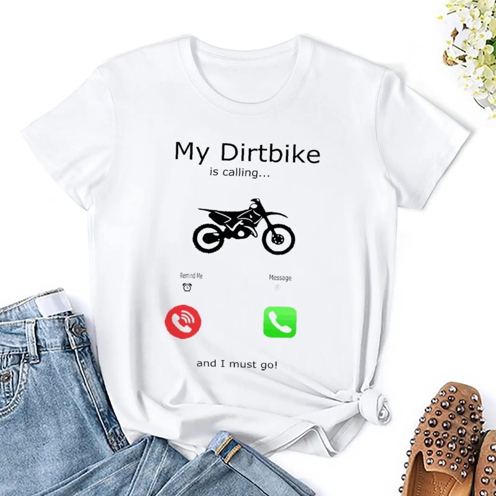 Thumbnail 3 of 3 Dirt Bike Calling Yythkg Crewneck T-shirt Sport T-shirts Creative Cute Home