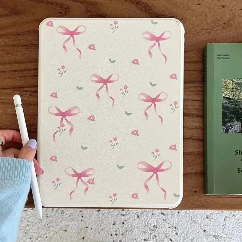 

Smart Case with Pen Holder for IPad Pro 11 2022 Air 2/3 10.5 Ipad 2017 2018 9.7inch 10.2 7th 8th 9th Gen Air 5th 4th Pink Bow