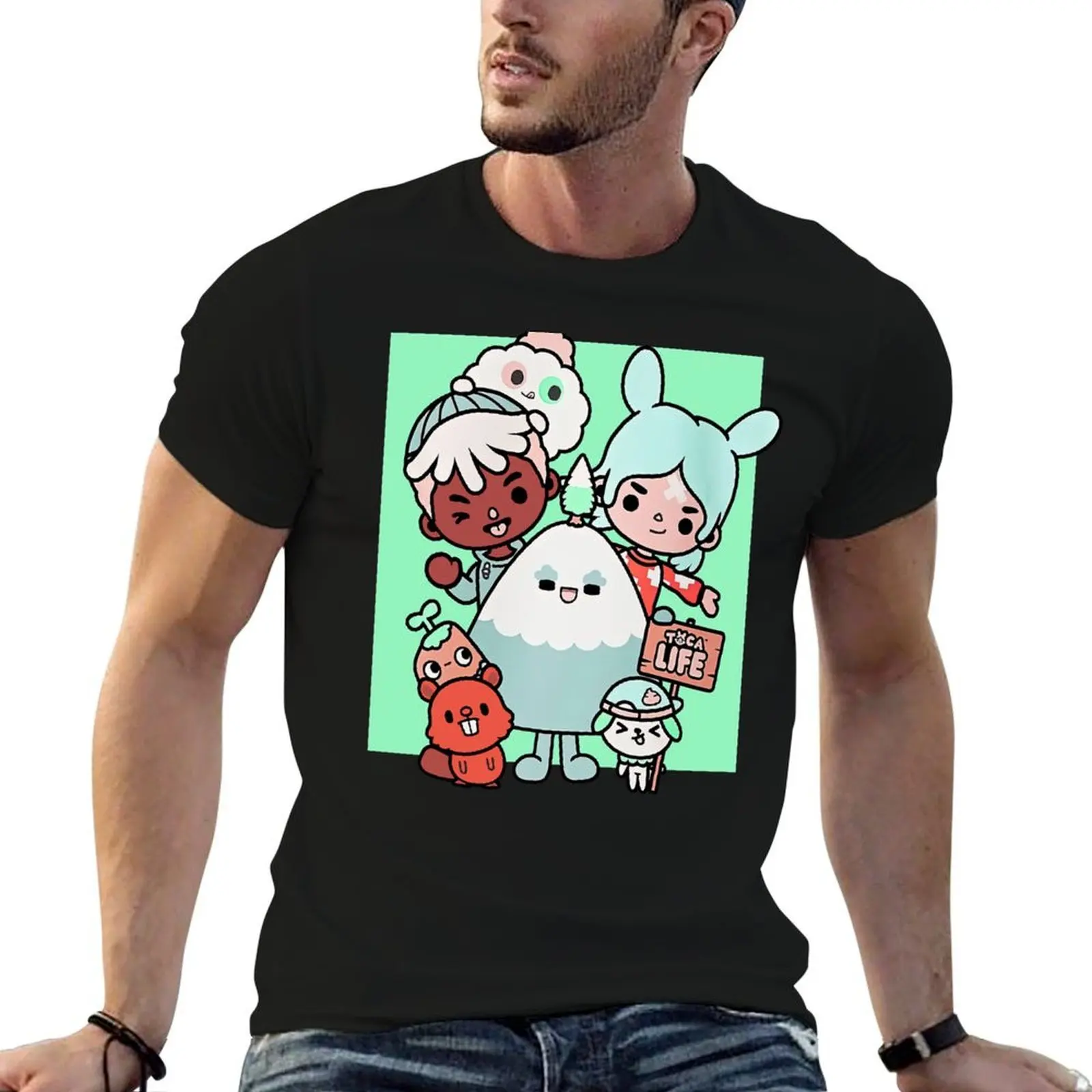

Colorful Toca Boca world T-Shirt man t shirt heavy cotton man t shirts cotton T-Shirt