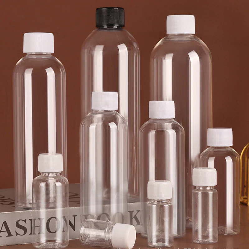 50Pcs/Lots 3ML-1000ML Choosable Empty Clear Plastic Travel Size Containers Bottles With Lids For Toiletries,Shampoo,Conditioner