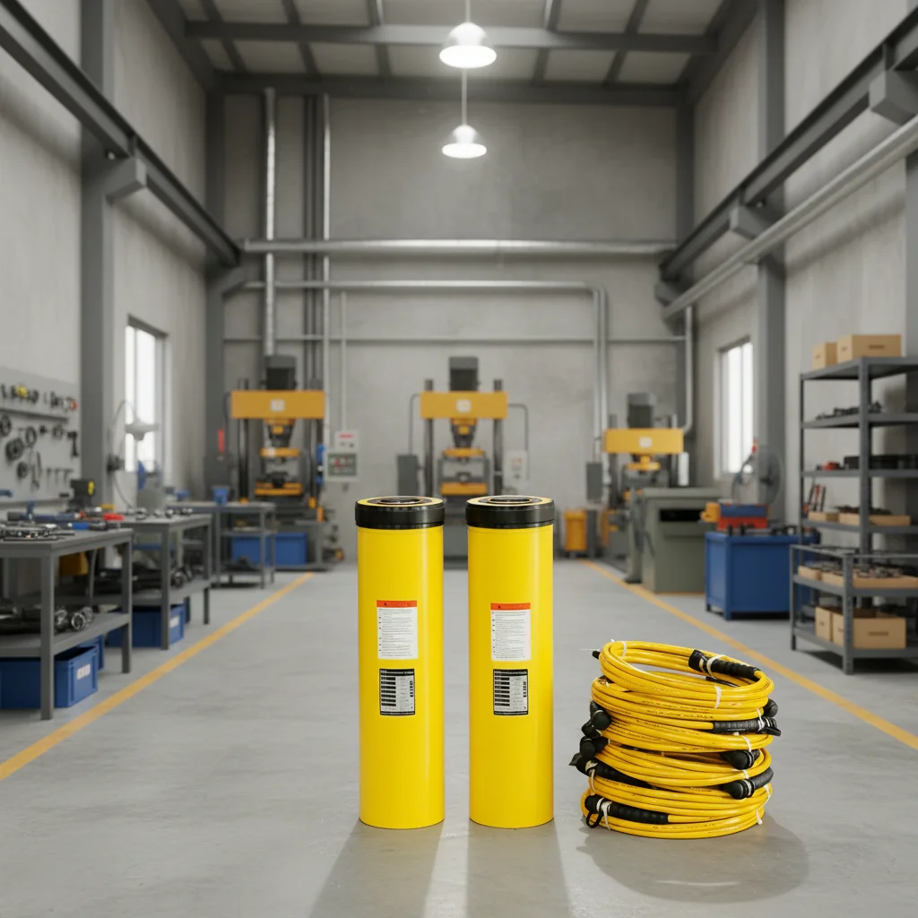 This hydraulic cylinder jack is designed for demanding industrial and heavy-duty applications requiring reliable