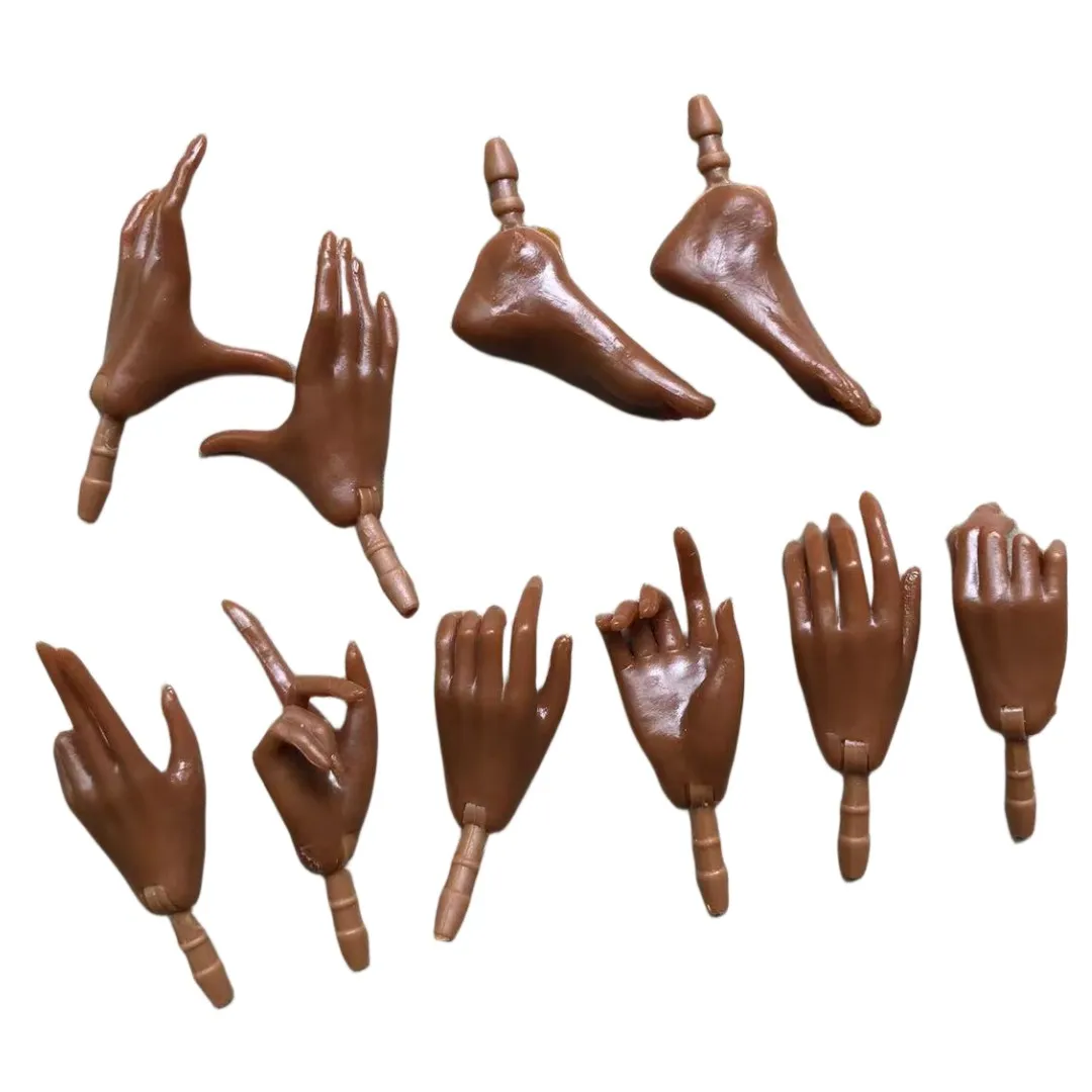 MENGF أزرق أسود أبيض بني الأيدي 1/6 دمية بديلة أجزاء الأيدي اكسسوارات الديكورات الدمية الملونة