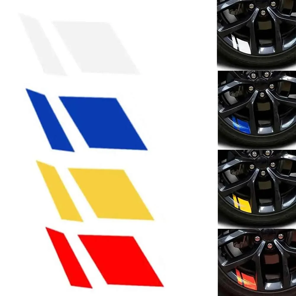 

1/2Pcs Car Reflective Wheel Rim Stickers, Vinyl Warning Decal Stripes, Racing Wheel Hub Decals, Fits 16-21 Inch Car Accessories.
