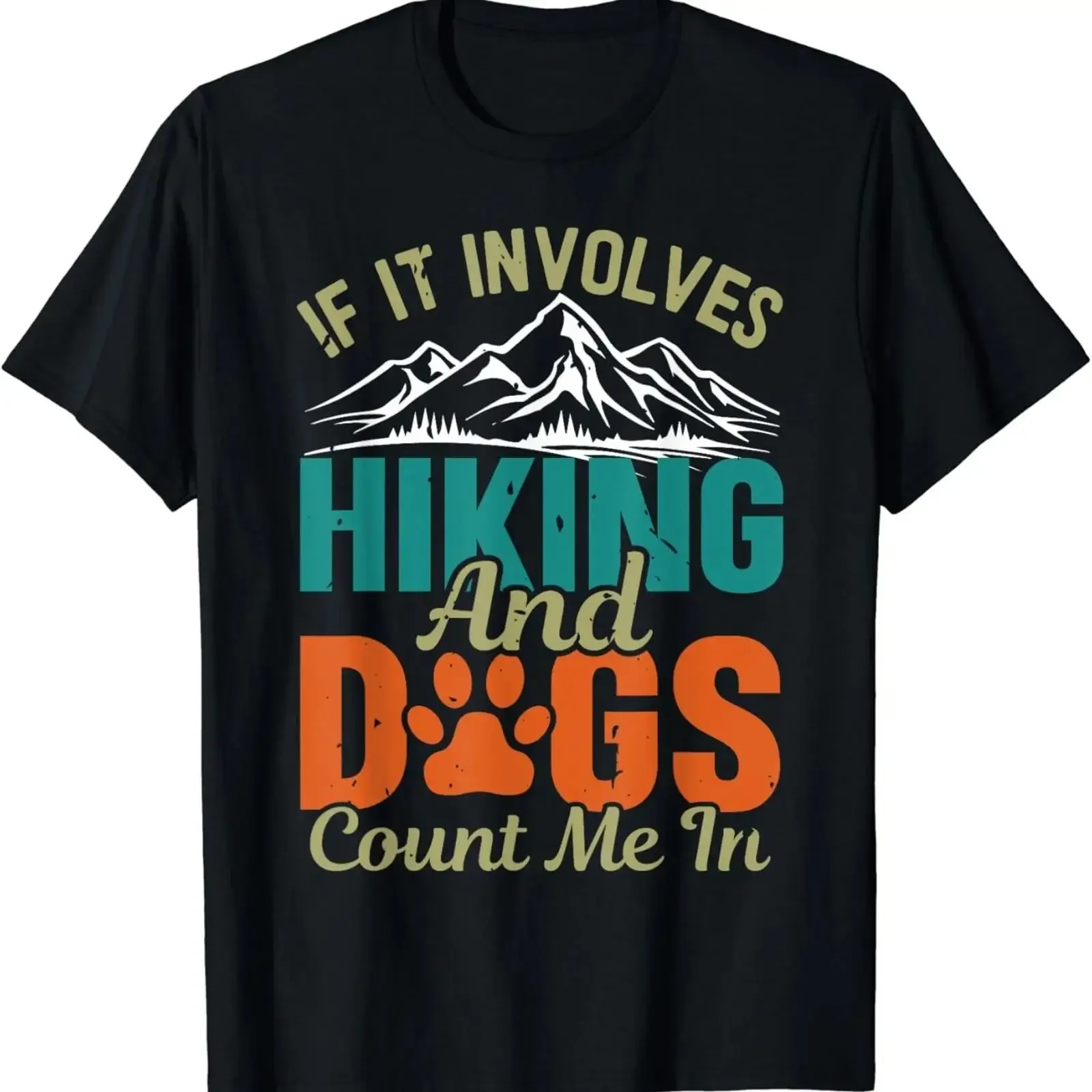 If It Involves Wandern und Hunde zählen mich in lustigem Berg T Shirt vintage Washed Unisex Breathable Stylish Soft
