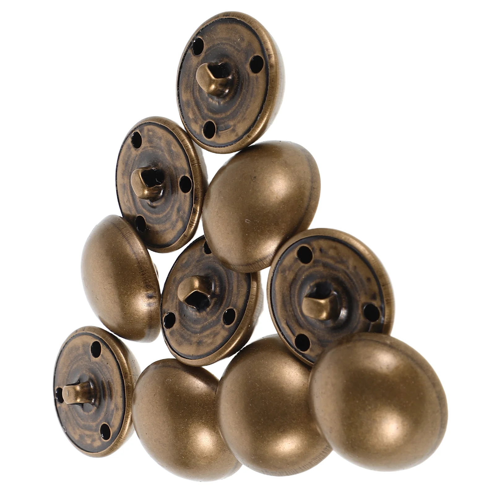 

10 Pcs Mushroom Round Buttons Suit Decorative Metal Brass Bulk Woolen Coat