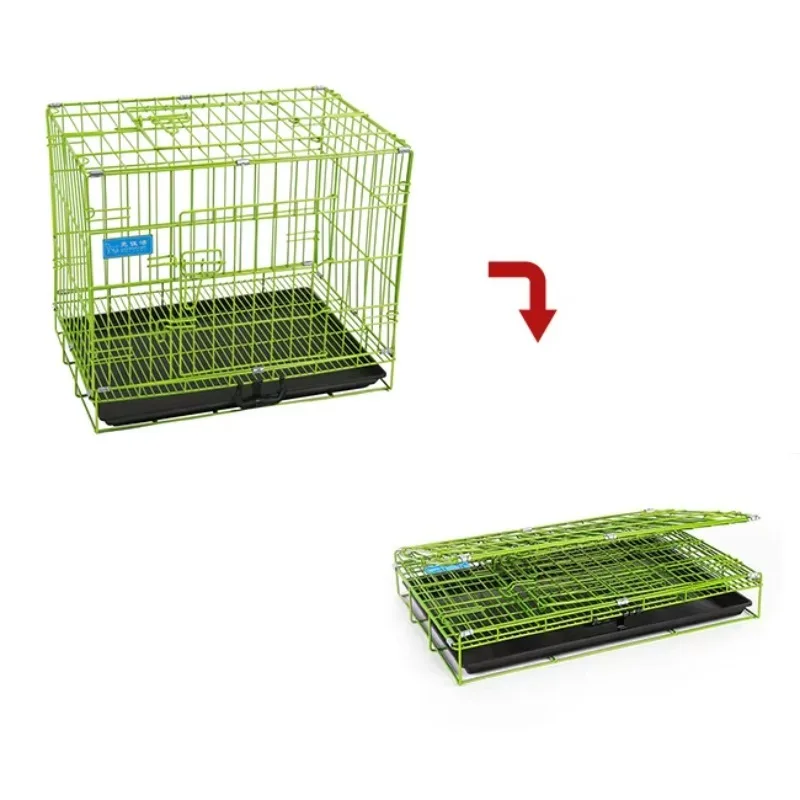 

Pet Jaulas Double-doors Nano-coating Dog Cages with Tray/Skylight Folding Stainless Welded Wire Mesh Heavy Duty Dog Cage
