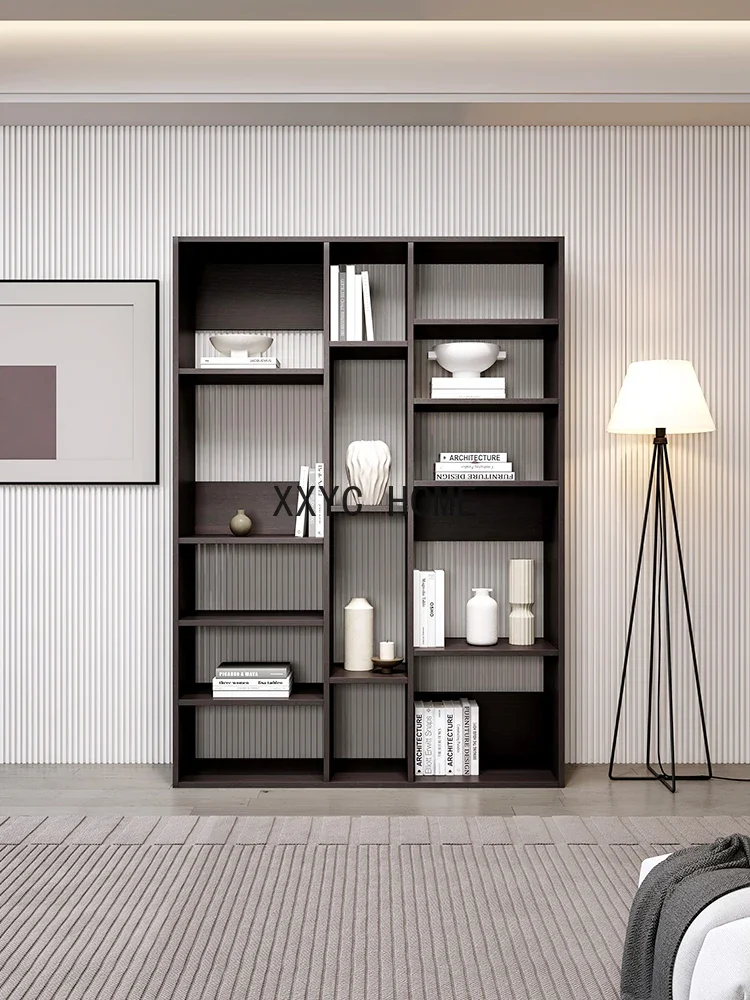 Combined Bookcase Display Cabinet Household Living Room Vertical Locker Modern Light Luxury Office Storage Cabinet File Cabinet