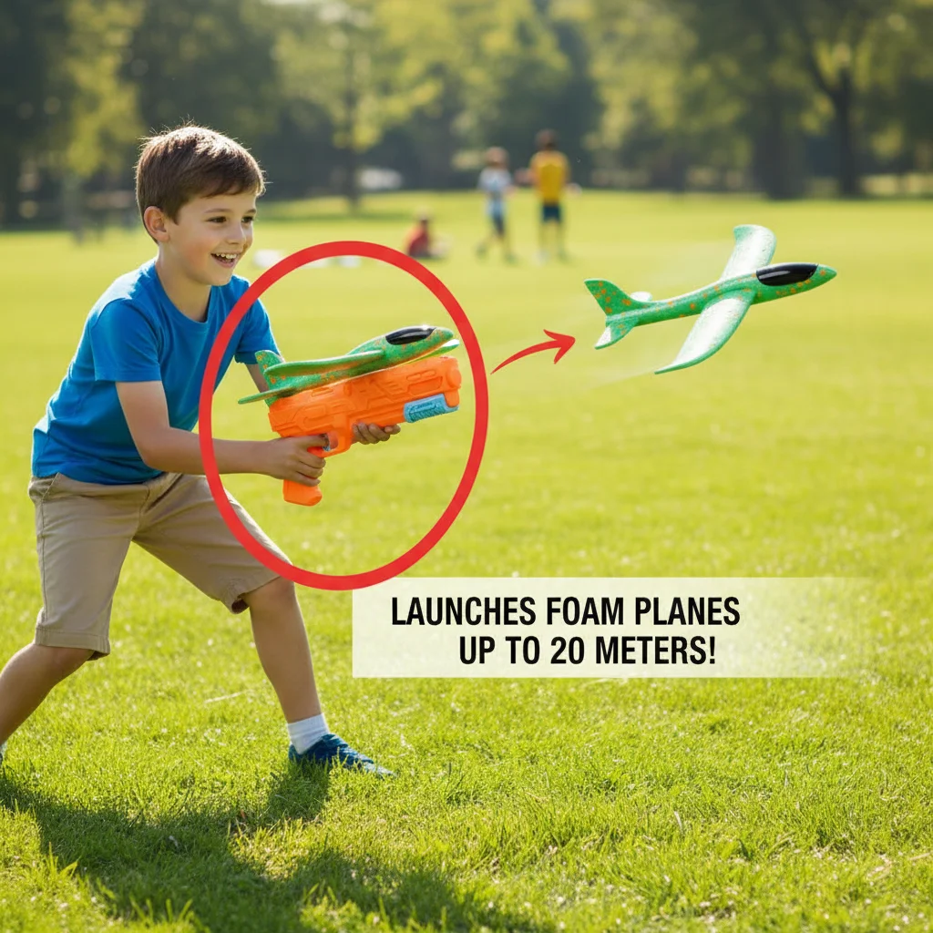 Foam Plane Gun Launcher Popular Outdoor Toy Boy Sports Catapult Game Emotional Interactive Girl Birthday Christmas Gift