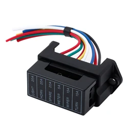 6 Way DC32V Circuit Car Trailer Auto Blade Fuse Box Block Holder ATC ATO 2-input 6-ouput Wire Car Accessories