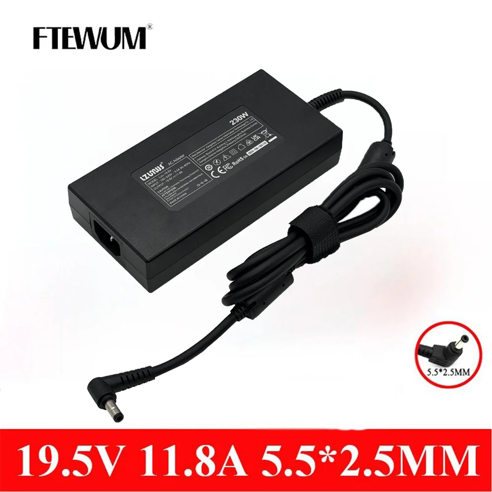 Power Laptop Adapter 19.5V 11.8A 5.5*2.5mm 230W Charger For MSI A12-230P1A A17-230P1A A230A012L GS65 GS75 STEALTH-248 P65