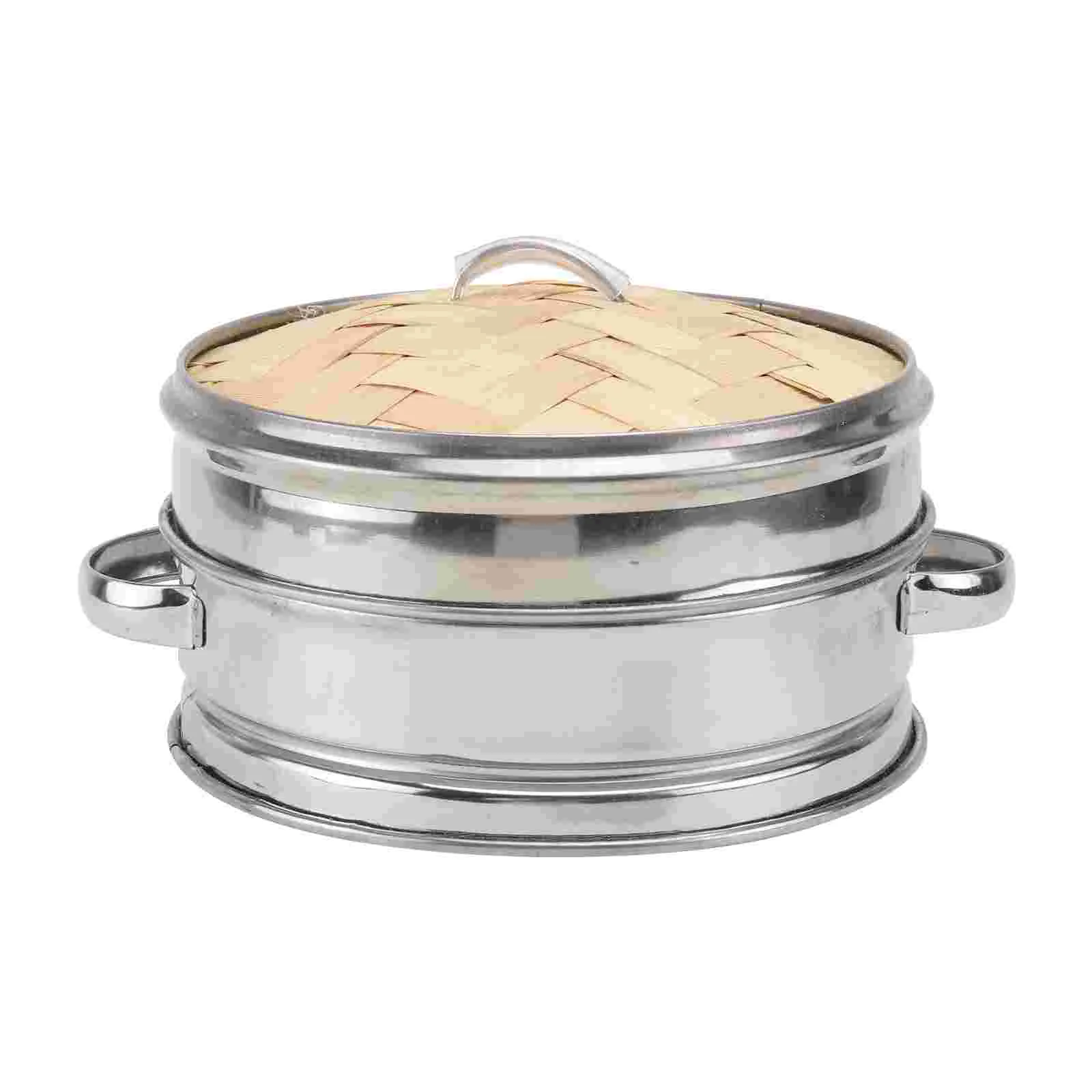 

Binaural Steamer Pot for Vegetables Stainless Steel Cooking Rack Basket Dumpling Bun