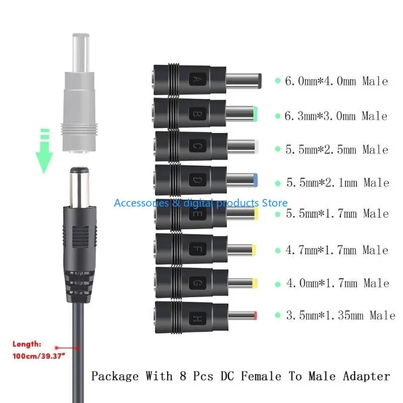 77JD USB a 8 Cable adaptador conector orificio redondo Cable elevador USB DC5/9/12V