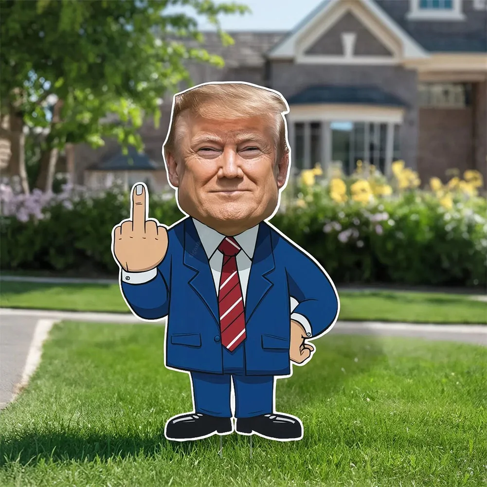 

Trump Yard Sign 12x6 Inch Middle Finger Yard Sign Trump 2024 Yard Sign for Outdoor Yard And Garden Decor 1-3PCS