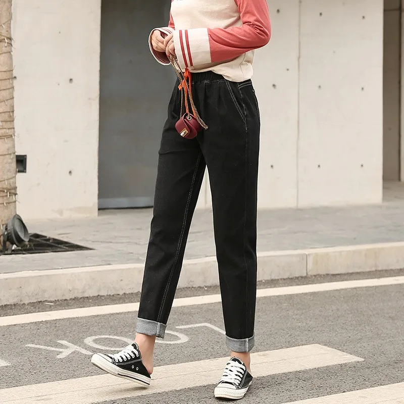 Immagine 4: Jeans casual con cerniera, modello skinny, vita media, lunghezza completa, leggermente elasticizzati, spessore standard, stile streetwear hip hop, jeans da donna