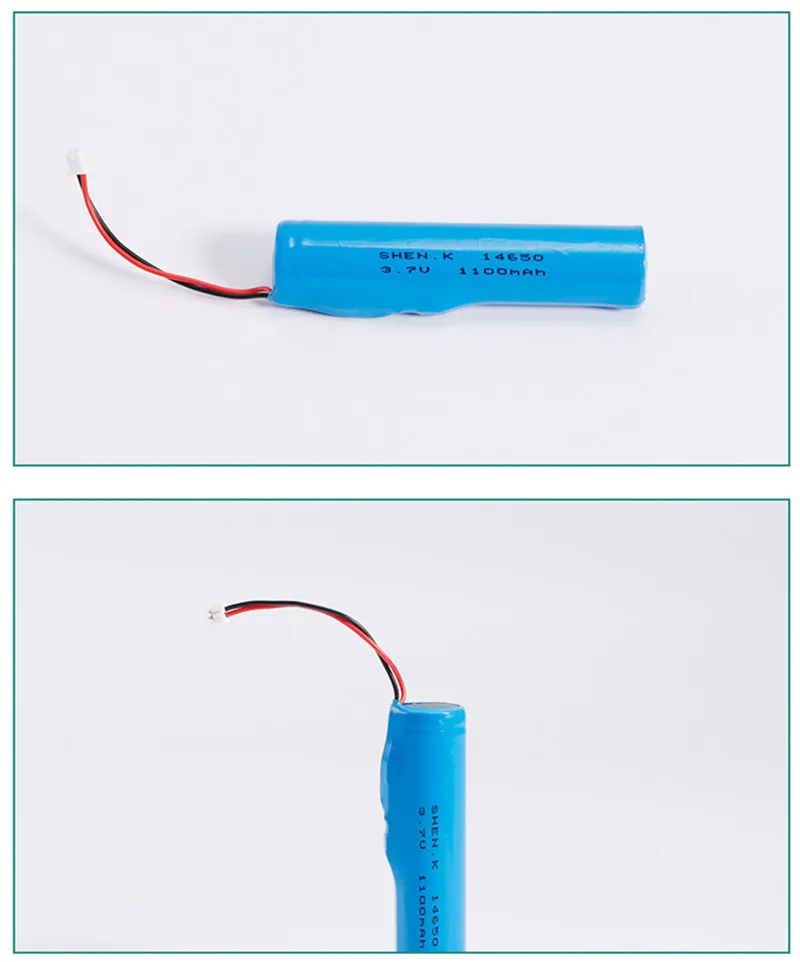 1-2pcs 14650 3.7V 1100mAh Rechargeable lithium battery with connector for Speaker Flashlight Cordless screwdriver Electric drill