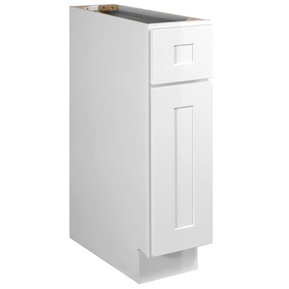 Unmontierter Shaker-Basis, Küchenschrank, 9 x 34,5 x 24 cm, sanft schließend, verstellbare Scharniere, bereit zum Zusammenbauen, Aufbewahrungslösung für Zuhause
