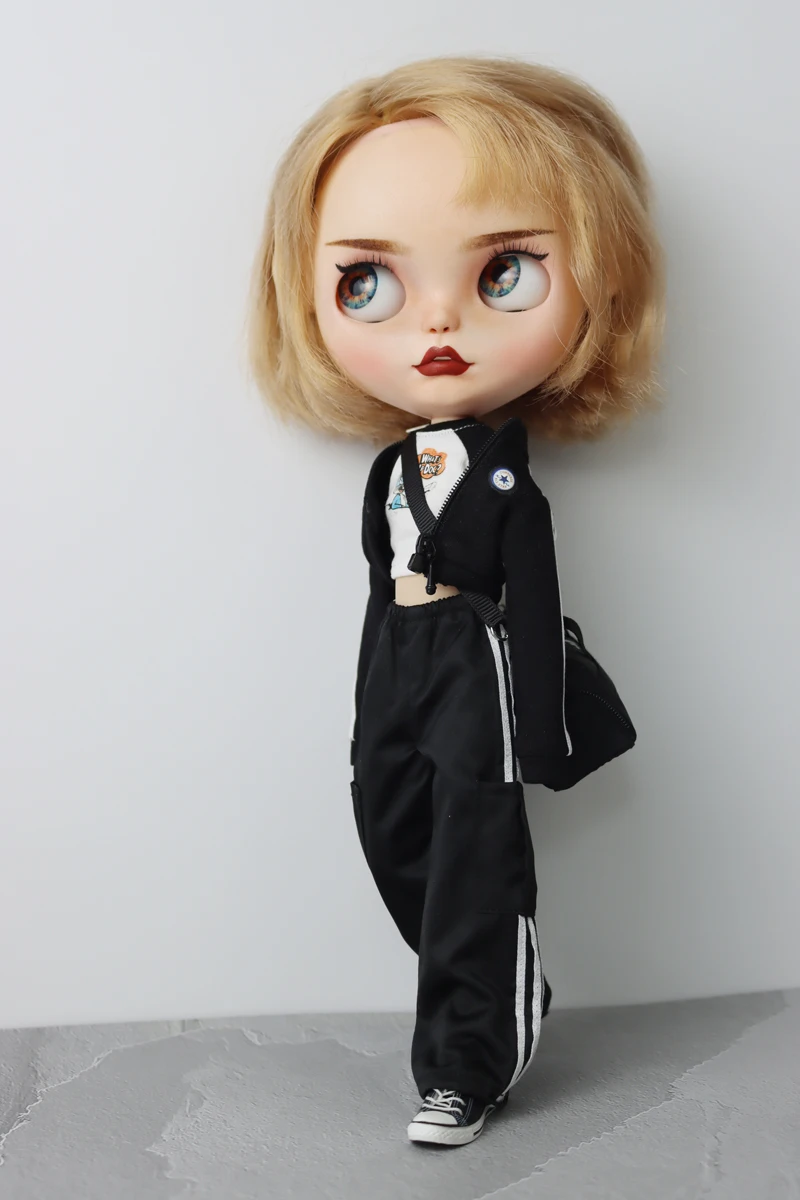 Per Blythe Doll Clothes Fashion Shirt cappotto sportivo per Ob24 Ob22 Azone Dolls Outfit Pants