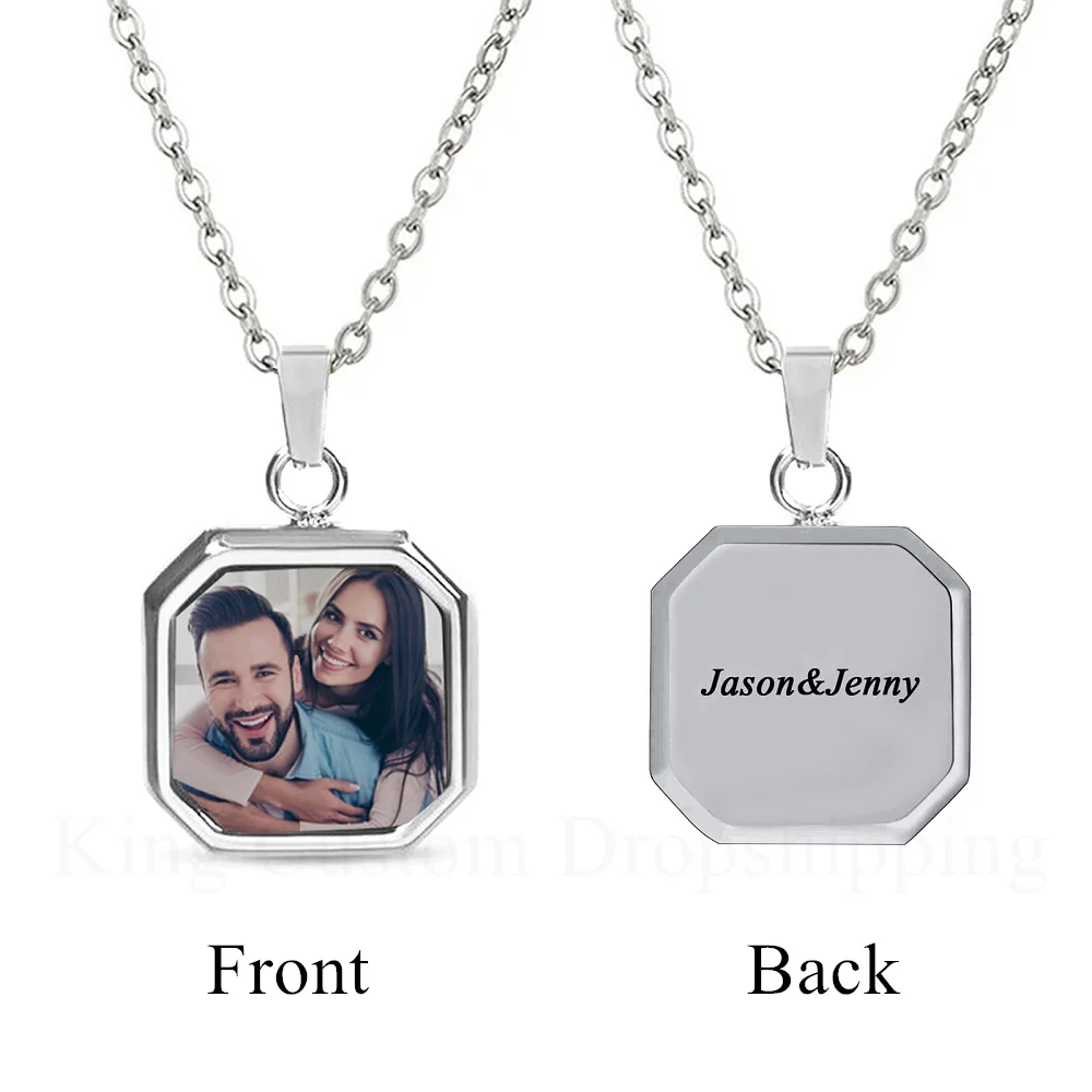 Custom Heat photo Magic Necklace with Hidden Picture Heat Activated Magic Lover birthday valentines Pet Dog Photo Gift