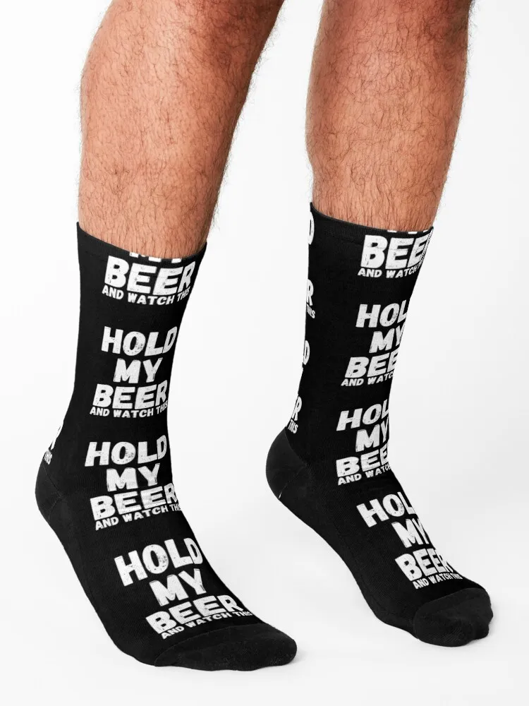 Hold My Beer and Watch This Socks Sports hiking luxury fashionable Male Socks Women's
