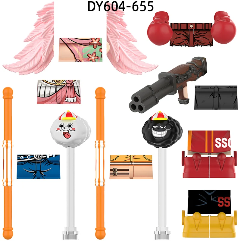 The Action Figures Stick Wings Gloves Weapons Pants Hair Parts Model Blocks MOC Bricks Set Gifts Toys For Children DY604-DY655