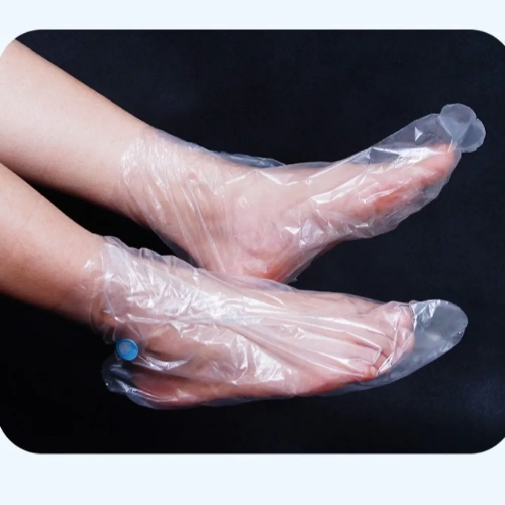 Sacs de pieds jetables transparents, 100/200/300/500 pièces, en plastique PE, pour prévenir les Infections, Film imperméable, masque pour les pieds, couvertures de SPA détox