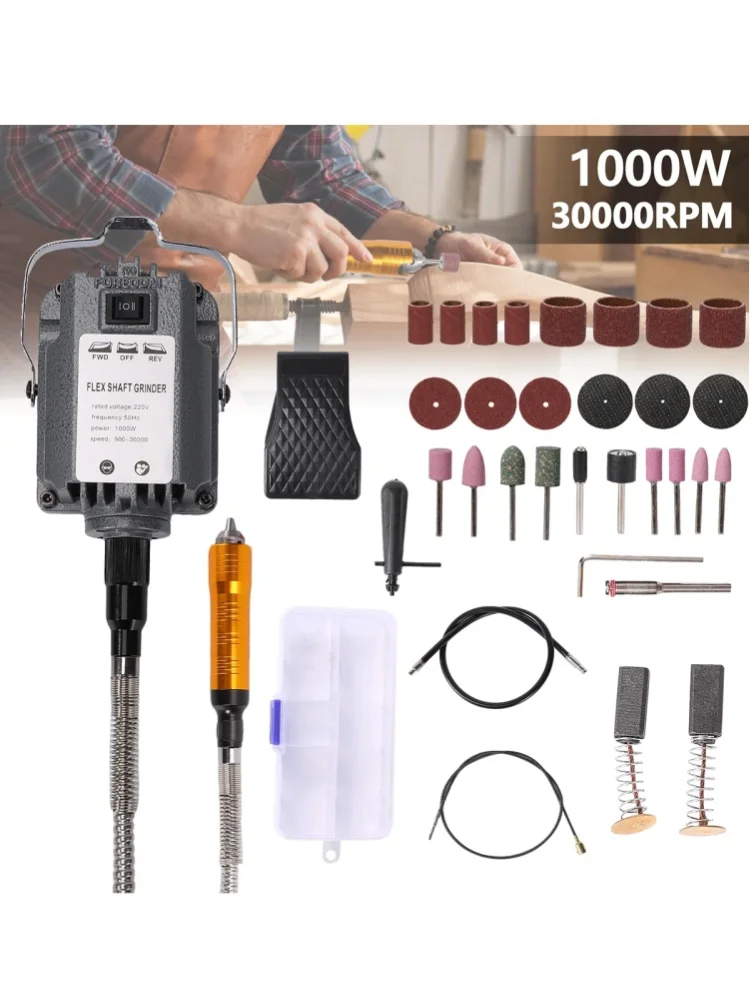1200W Flexibler Wellenschleifer Elektrisches Flexibles Wellen-Rotationswerkzeug Gravur- und Schleifmaschine Hängende Schleif- und Poliermaschine