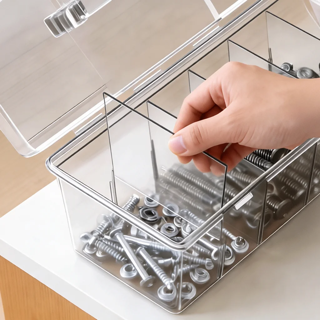 Adjustable Divider Plastic Storage Case Transparent Tool Organizer For Electronic Components Screws Craft Supplies