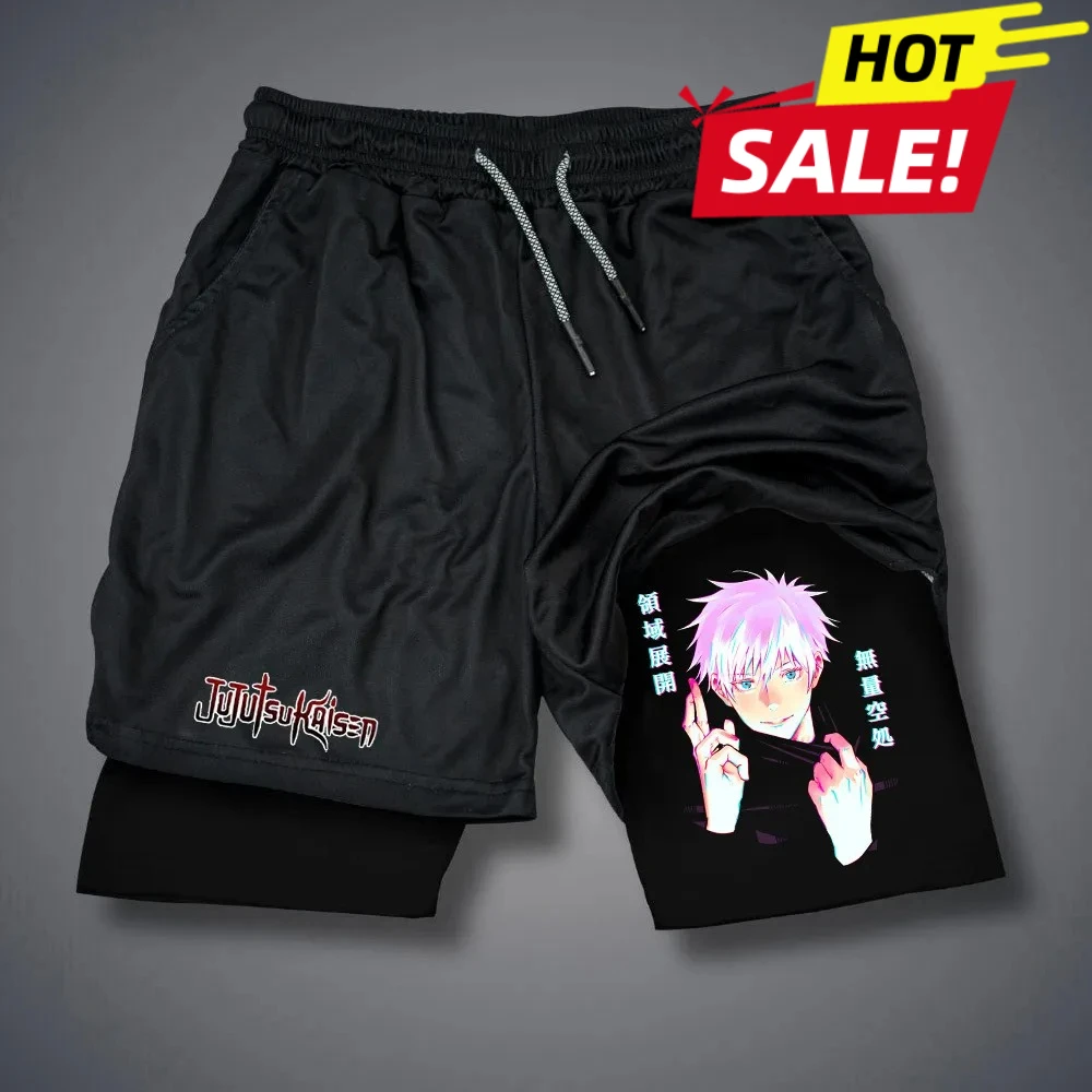 

Yun Popular Anime Character Printed Dynamic Seal Beach Shorts Double Y2K Men Casual Pants To Curse Back Tactics