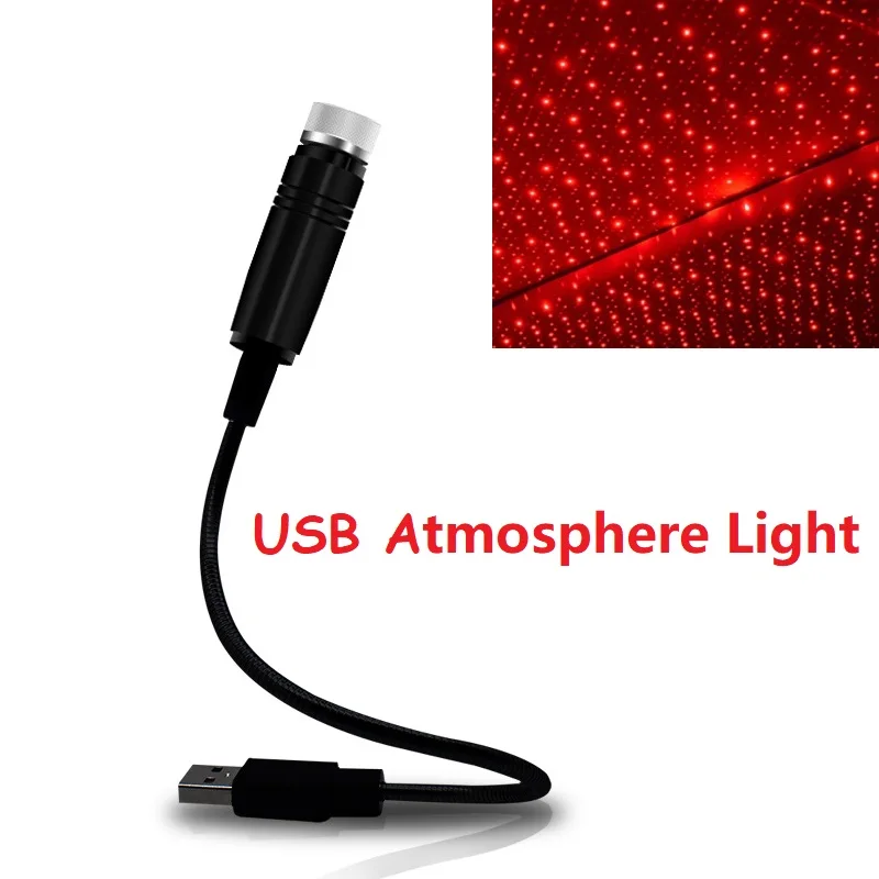Car Roof Star Light Interior USB LED Lights Starry Atmosphere Projector Decoration Night Home Decor Galaxy Lights Car Produts