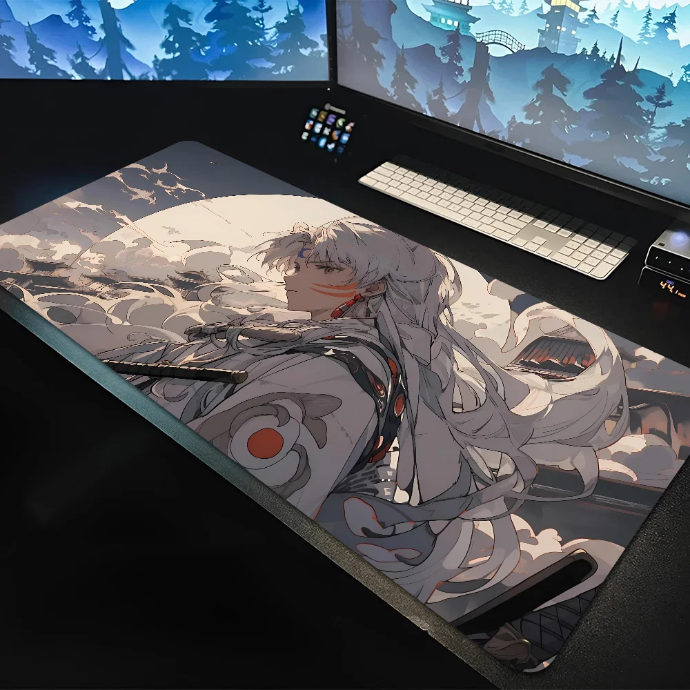 Anime I-Inuyasha Sesshomaru Mousepad Mouse Mat Desk Mat With Pad Gaming Accessories Prime Gaming XXL Keyboard Pad Padding Mat