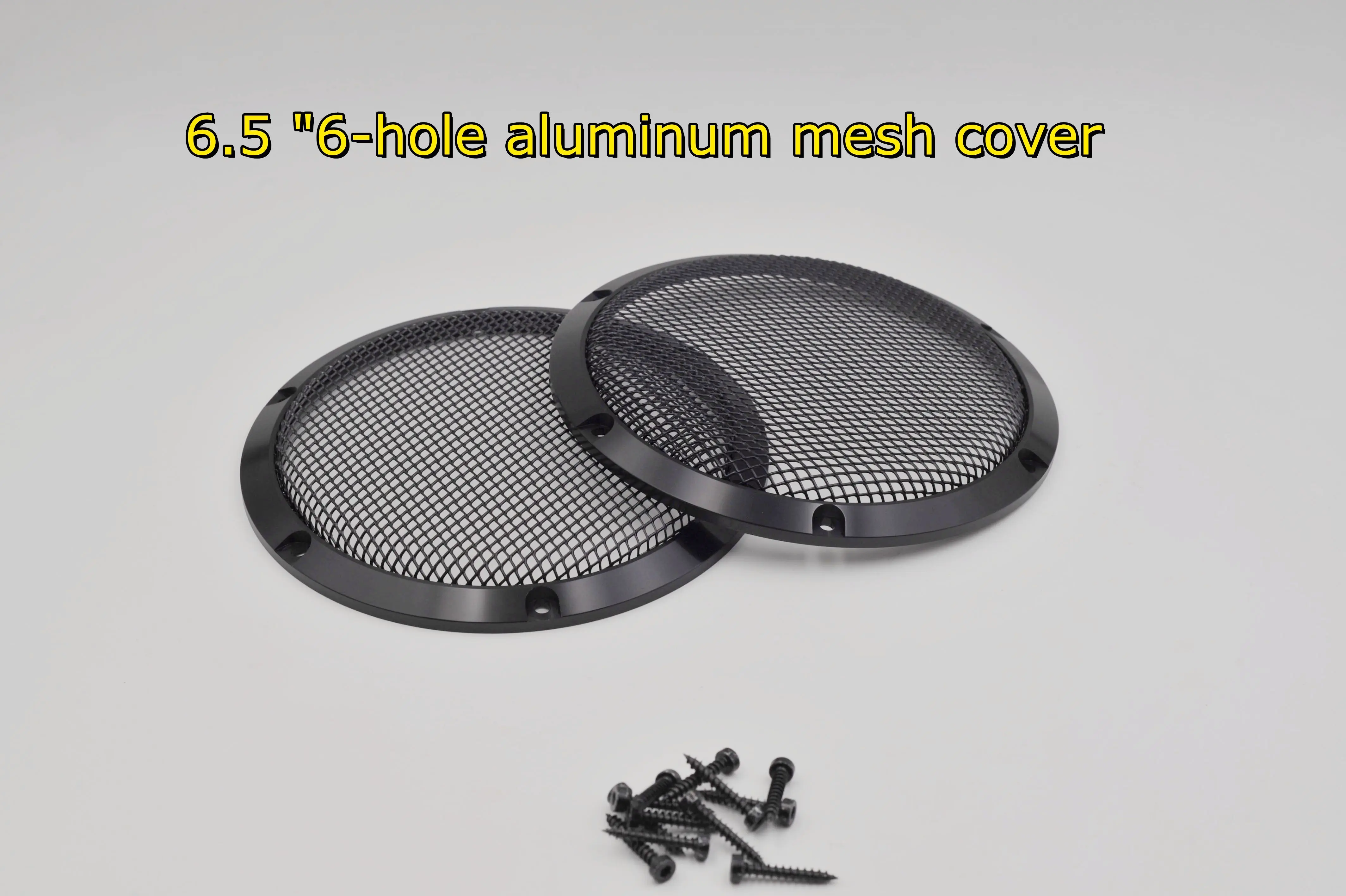 2 Stuks Diy 6.5-Inch 6 Hole Bit Auto Stereo Mezzo Speaker Grille Netto Behuizing Aluminium Subwoofer Netto Luidspreker Metalen Beschermhoes