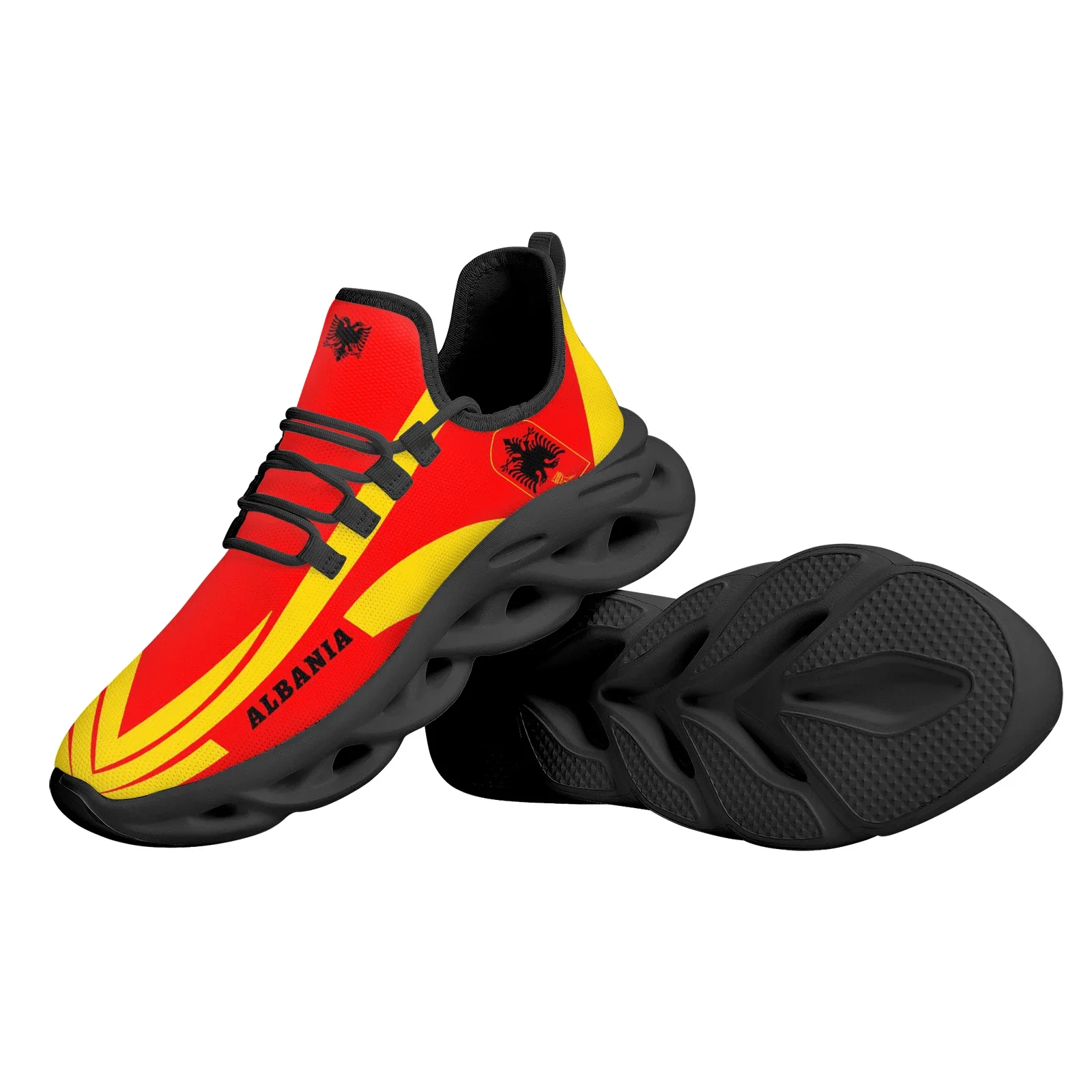 Albania New National Emblem Printing Flag Design Breathable Knitting Thread Platform Shoes Blade Shoes Sneaksers