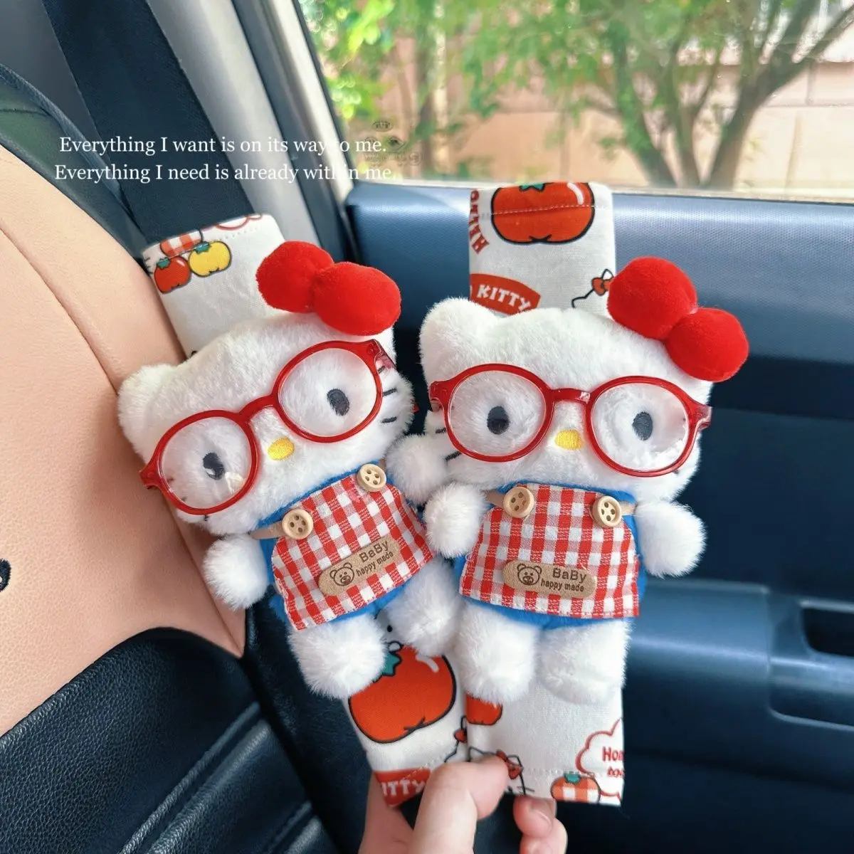 

Hello Kitty Universal Car Seat Belt Cover Adjustable Car Safety Belt Cover Shoulder Pad for Kids Adults Car Interior Accessories
