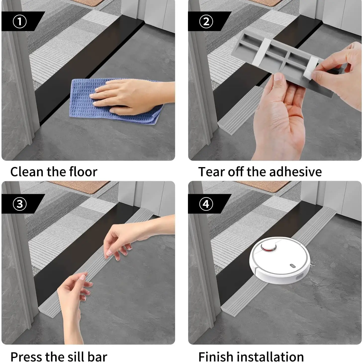 Door Sill Strip 1.6 Centimeter Height for All Robotic Vacuum Cleaner Replacement Spare Parts Accessories Doorway Ramps